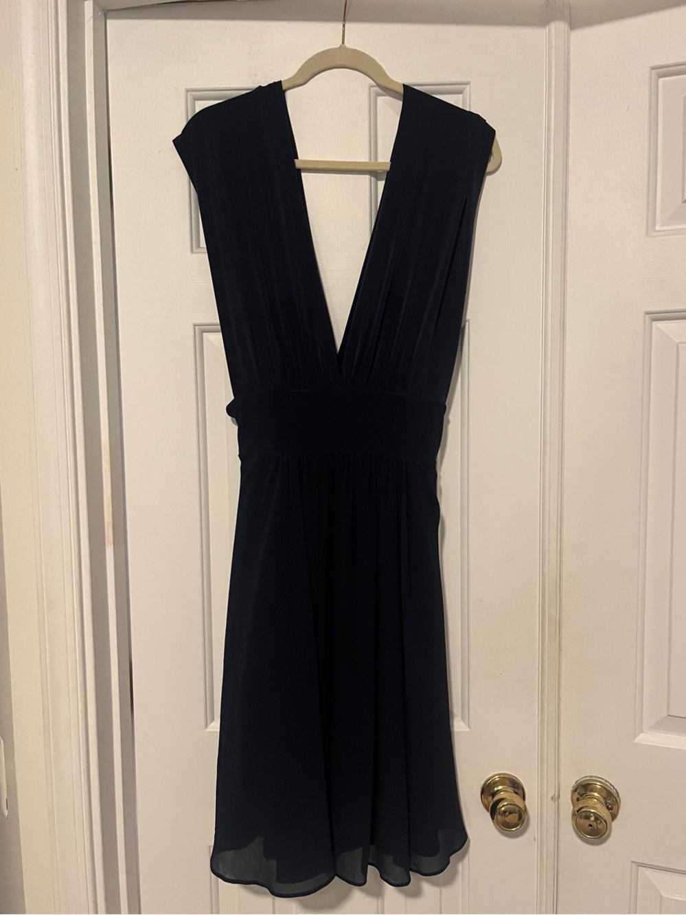 White House Black Market Black Deep V Cocktail Dress